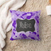 Coussin Camo Améthyste Violet; Camouflage; Tableau noir (Couverture)