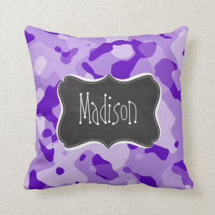 Coussin Camo Améthyste Violet; Camouflage; Tableau noir