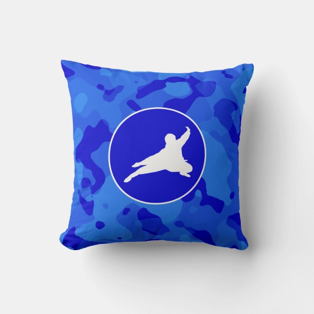 Coussin Camo Bleu ; Camouflage Ninja (Recto)