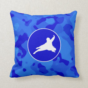 Coussin Camo Bleu ; Camouflage Ninja