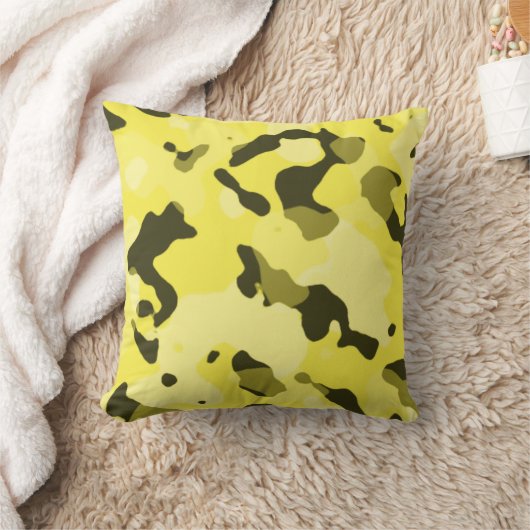 Coussin Camo jaune citron ; Camouflage (Couverture)