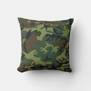 Coussin Camo Militaire Forêt Verte