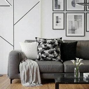 Coussin Camo numérique gris