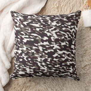 Coussin Camo rouge et marron