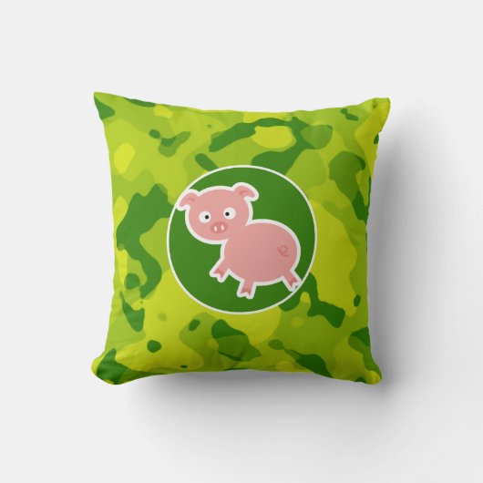 Coussin Camo vert pomme ; porc (Recto)