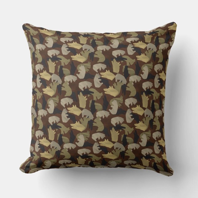 Coussin Camouflage animal Silhouette Brown (Recto)