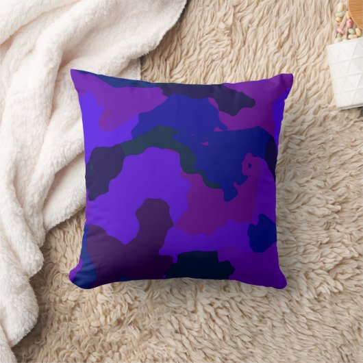Coussin Camouflage bleu et violet (Couverture)