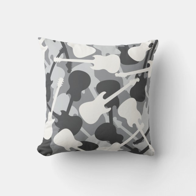 Coussin Camouflage de guitare (gris) (Recto)