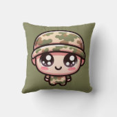 Coussin Camouflage de l'armée de Cute Kawaii Monogramme su (Verso)
