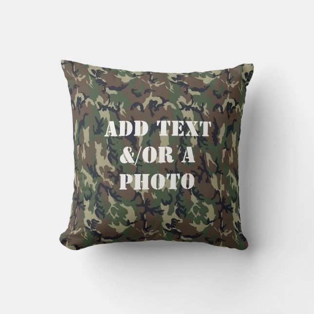 Coussin Camouflage militaire de Woodland (Recto)