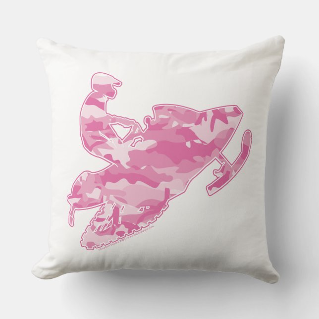 Coussin Camouflage rose cool Motoneige (Recto)