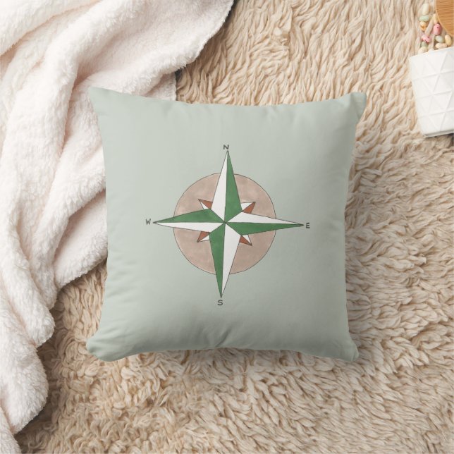 Coussin Camp d'été Camping Randonnée Compass Green Brown (Couverture)