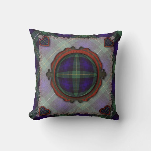 Coussin Campbell de tartan écossais de clan d'Argyll - (Recto)