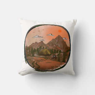 Coussin Camping Aventure Nature Paysage