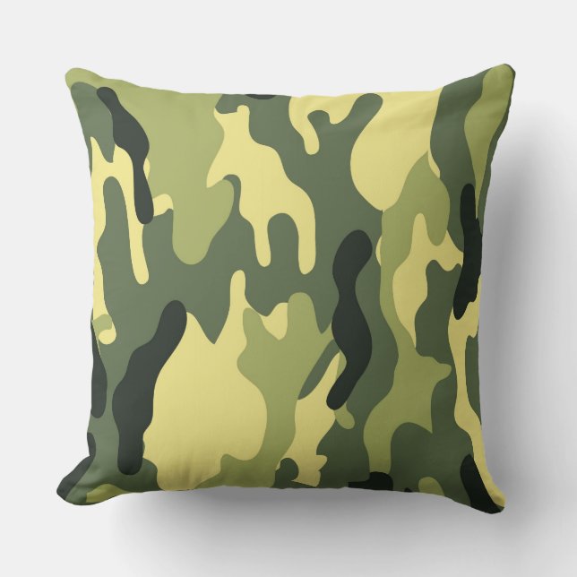 Coussin Camping Chasse Camouflage vert (Recto)