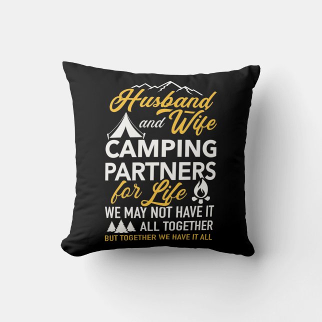 Coussin Camping Mari Et Femme Partenaire À Vie (Recto)