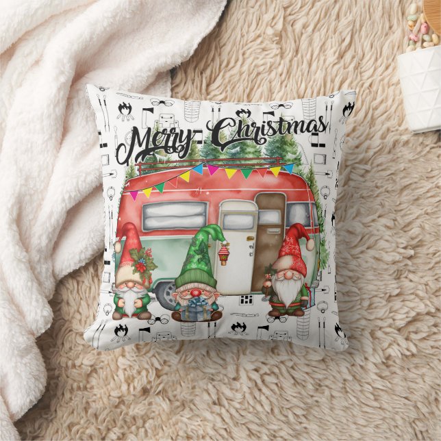 Coussin Camping Noël thème Snowman pour Camper (Couverture)