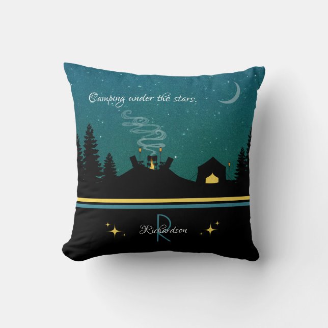 Coussin Camping Sous les étoiles Monogramme (Recto)