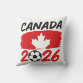 Coussin Canada 2026 Conception de fan de soccer avec feuil (Verso)