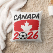 Coussin Canada 2026 Soccer Fan Design with Maple Leaf (Couverture)