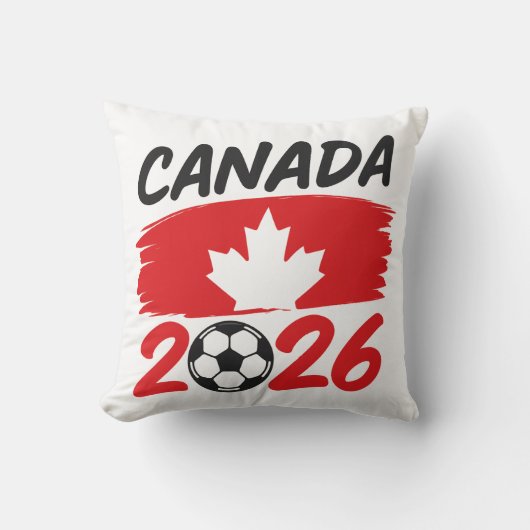 Coussin Canada 2026 Soccer Fan Design with Maple Leaf (Recto)