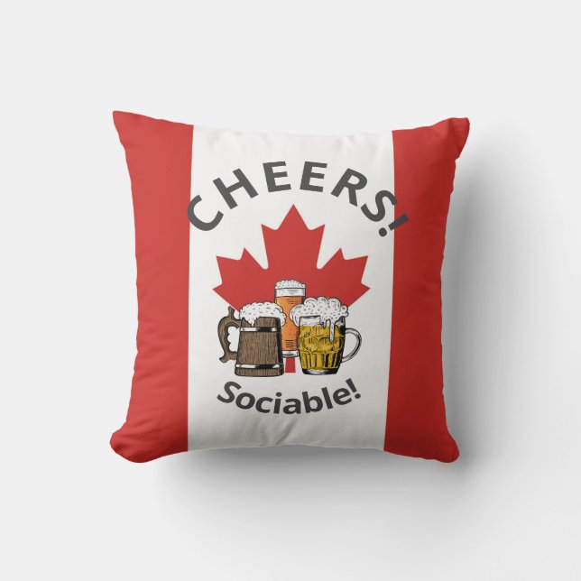 Coussin CANADA Cartoon 3 "Sociable!" (Recto)