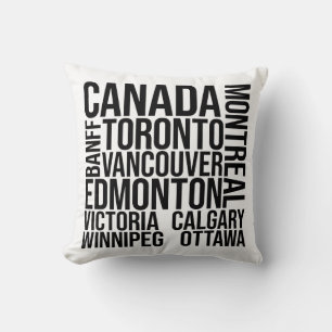 Coussin Canada Cities Word Art - Toronto Travel