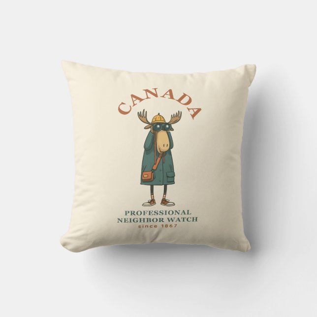 Coussin Canada Moose Neighbours Watch (Recto)