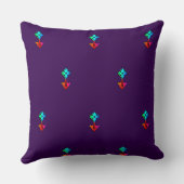 Coussin Canapé Bleu Fleur avec Accent Violet (Verso)