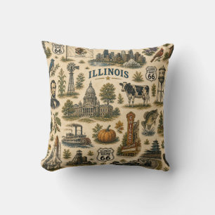 Coussin Canapé Illinois Route 66 Skyline