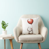 Coussin Canard à boulettes à boulettes rouges (Chaise)