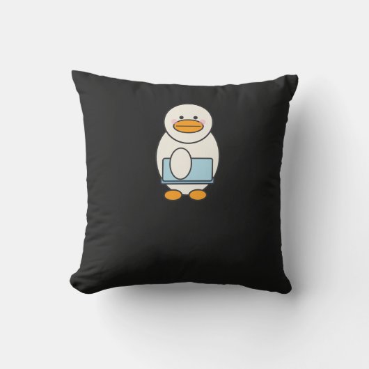 Coussin Canard allant au travail, funny work (Recto)