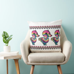 Coussin Canard colvert Tie Dye