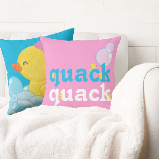 Coussin Canard en caoutchouc à l'aquarelle fille double fa