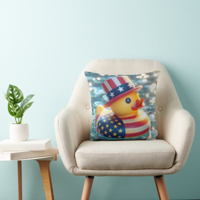 Coussin Canard en caoutchouc jaune patriotique (Chaise)