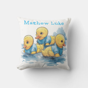Coussin Canard en caoutchouc mou en bleu sur mesure