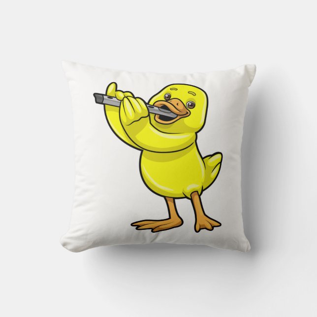 Coussin Canard en musique avec Flûte (Recto)