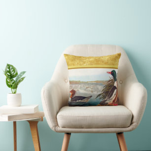 Coussin Canards colverts américains dans une rivière nagea