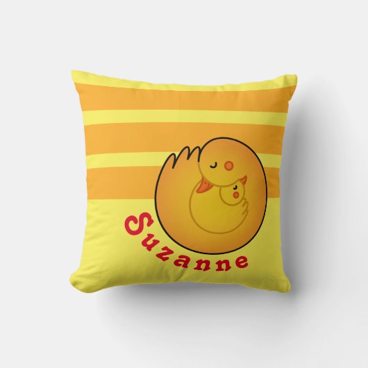 Coussin Canards mères et bébés (Recto)