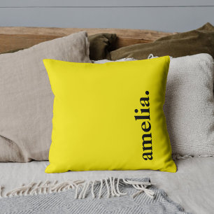 Coussin Canary Jaune Couleur Solide Nom élégant