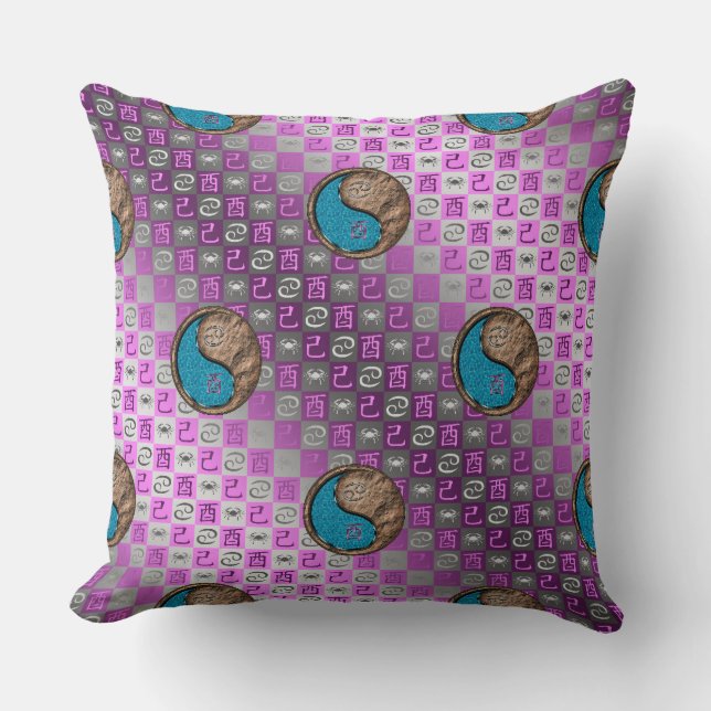 Coussin Cancer & Coq de Terre (Recto)