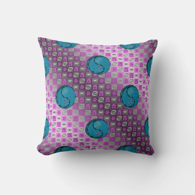 Coussin Cancer & Coq d'eau (Recto)