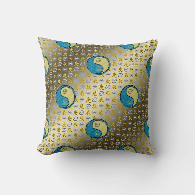 Coussin Cancer & Dragon Métal (Recto)