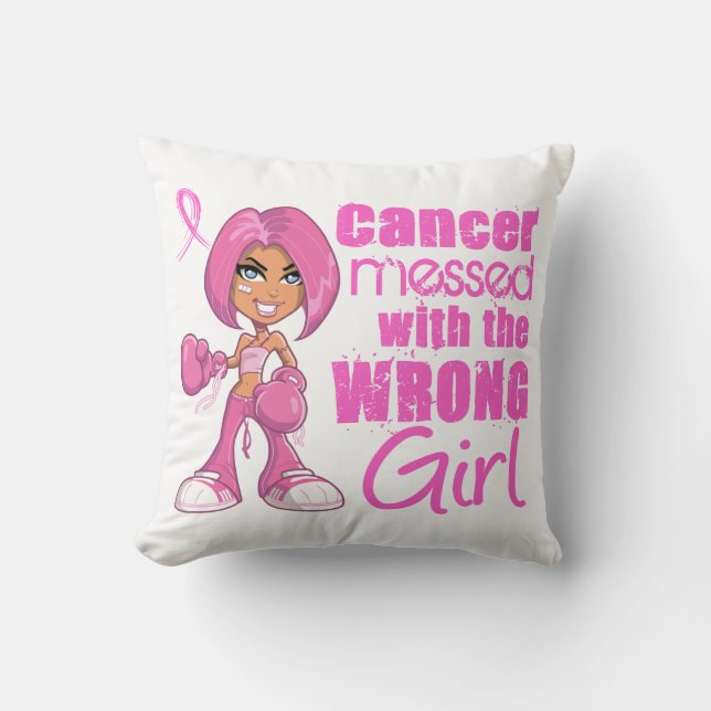 Coussin Cancer du sein Fille de combat 1 (Recto)