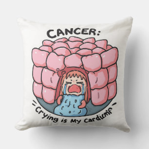 Coussin Cancer pleurer est ma cardio Funny Pillow Fort