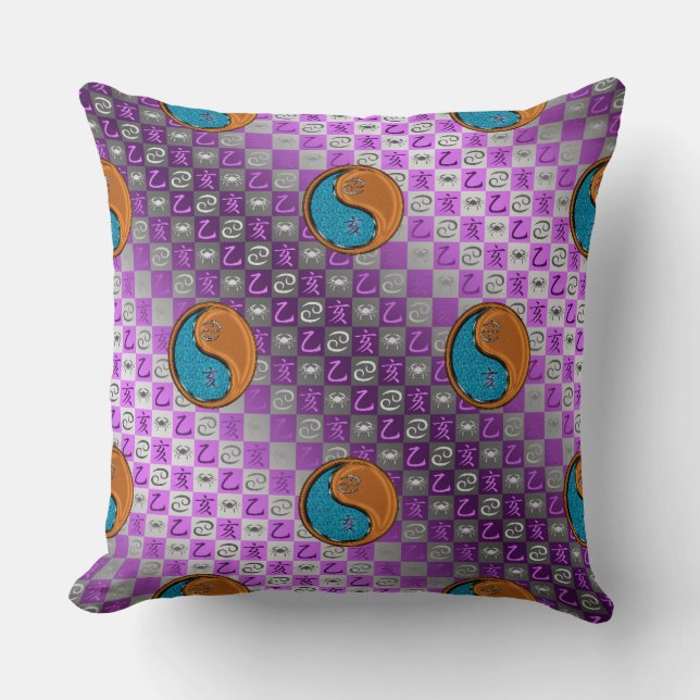 Coussin Cancer & Sanglier de bois (Recto)