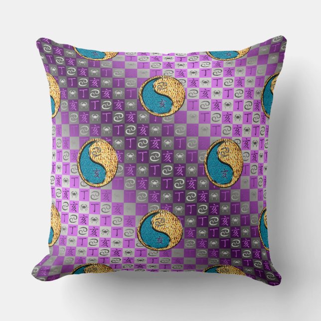 Coussin Cancer & Sanglier de Feu (Recto)