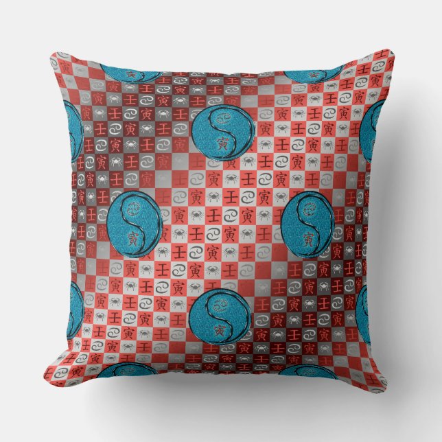 Coussin Cancer & Tigre d'eau (Recto)