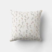 Coussin Candy Canes Minimal Conception de Noël scandinave (Verso)