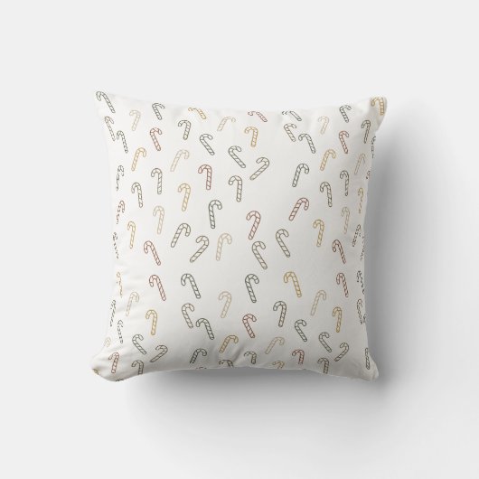 Coussin Candy Canes Minimal Conception de Noël scandinave (Recto)